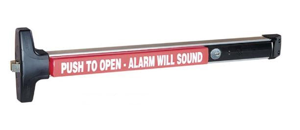 Detex V-40xEBxW Rim Panic Exit Device Standard Door Stile With Exit Alarm Weatherproof 36"