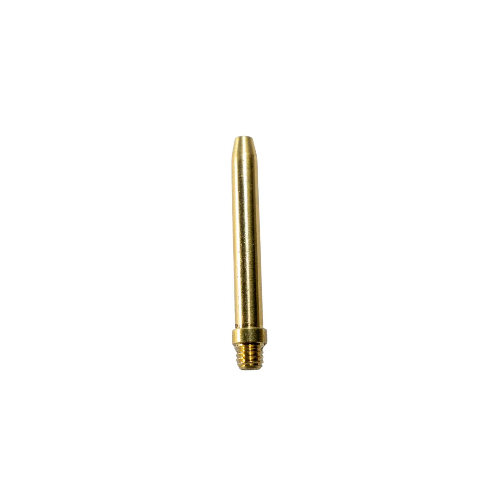 Gold-colored metal shaft on a white background