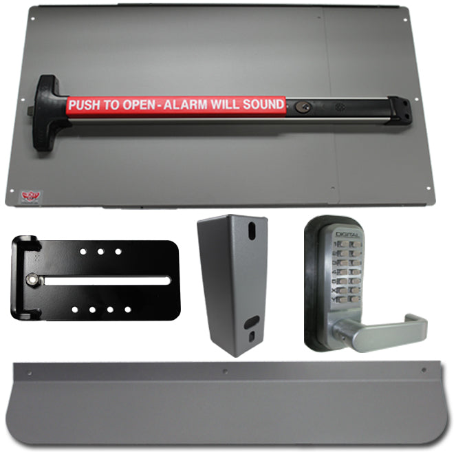 Detex PS-63 Alarm Security Kit Panic Bar and Panic Shield With Detex V-40 Panic Bar
